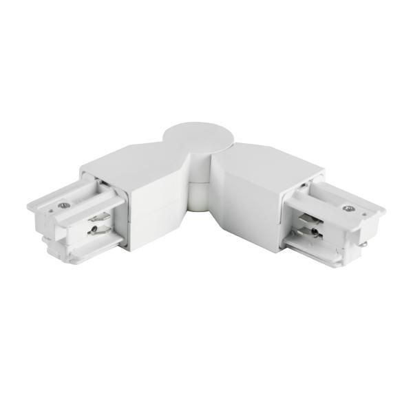 Brumberg 88134070 Flex-Eckverbinder zu Stromschiene 88101-88104, 240° schwenkbar, Schutzleiter innen, weiß
