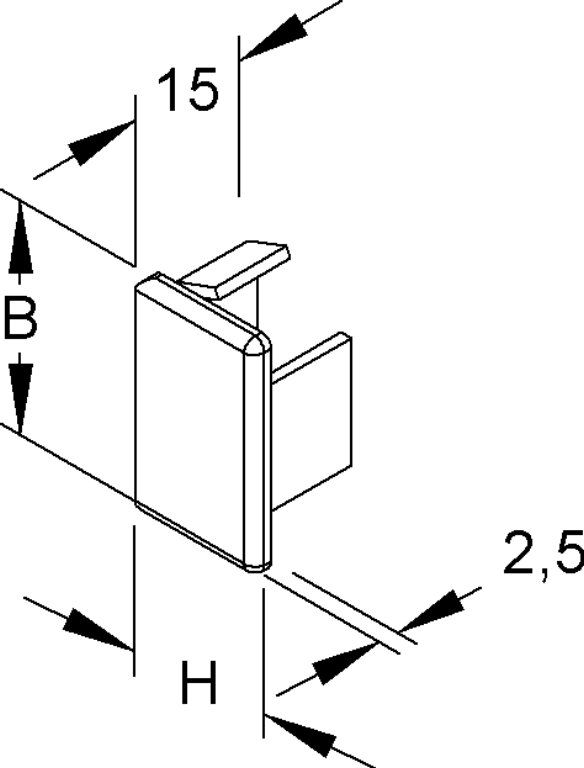 Kleinhuis E2030.3 Endstück für Kabelkanal 20x30mm, reinweiß