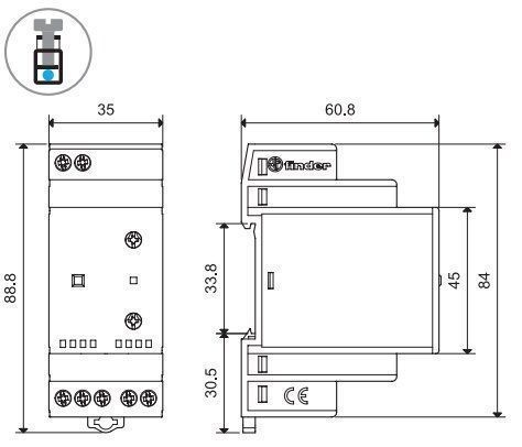 Finder 114182300000 Dämmerungsschalter für Reiheneinbau, bis 1000 Lux, 1 Wechsler, 16 A, für 230 V AC