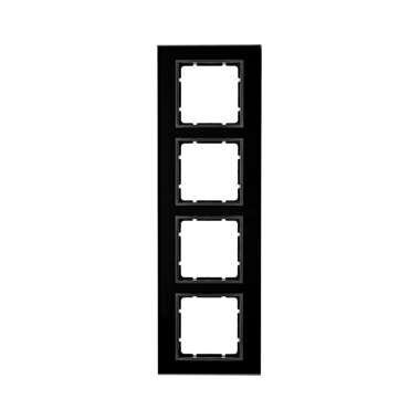 Berker 10146616 Glasrahmen 4-fach, B.7, schwarz glänzend