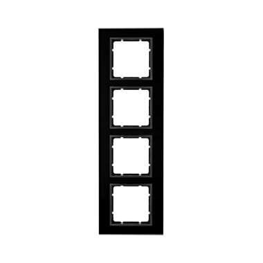 Berker 10146616 Glasrahmen 4-fach, B.7, schwarz glänzend
