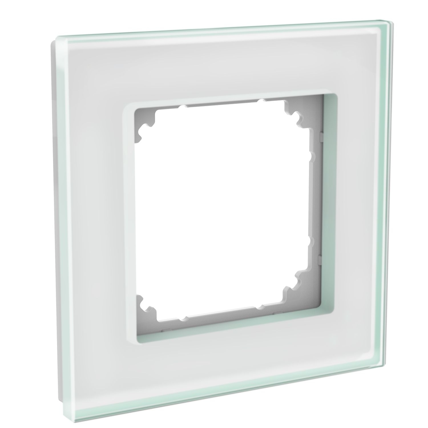 Elso WDE004035 Rahmen 1-fach, Glas, Exxact Solid, kristallweiß glänzend