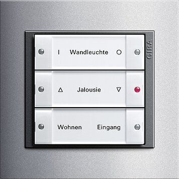 Gira 5333100 eNet Funk Wandsender 3-fach, System 55, Wippen mit Beschriftungsfeld