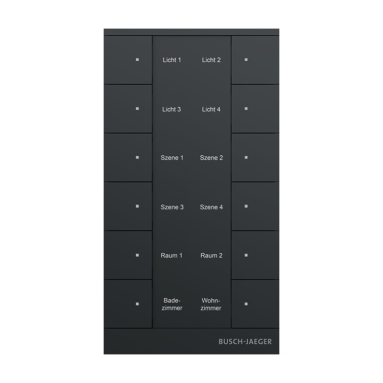 Busch-Jaeger SB-F-12.0.11-885 Bedienelement 12-fach, schwarz matt, Busch-Tenton