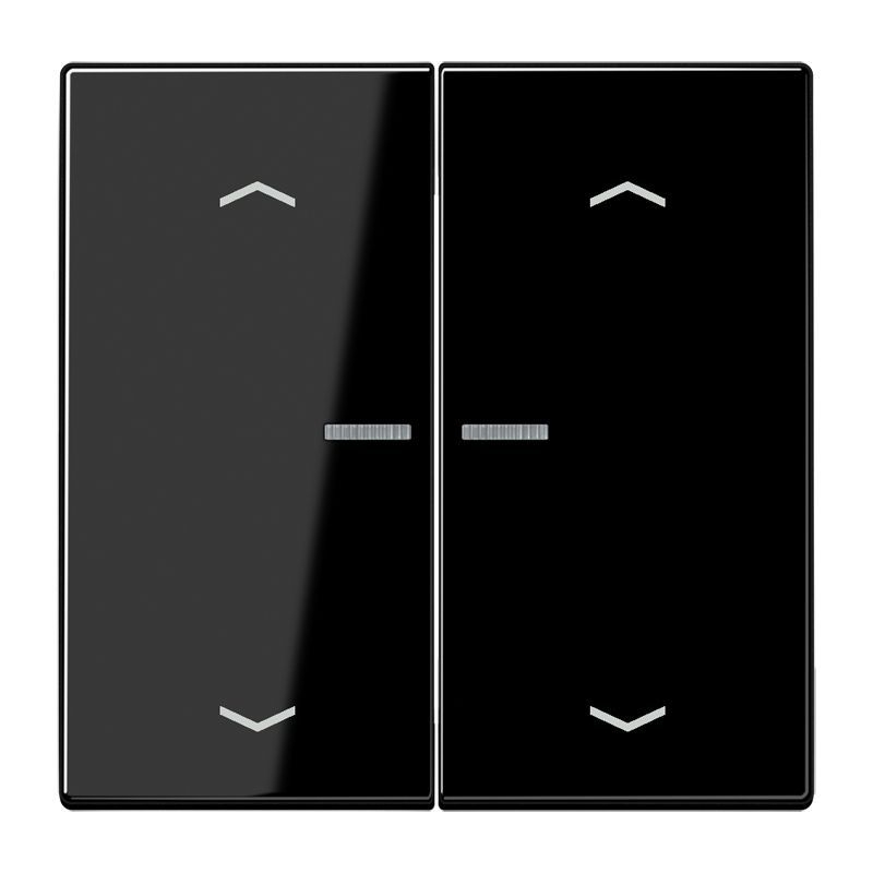 Jung LS102KO5PSW Wippe mit Lichtleiter, mit Pfeilsymbolen für Taster 2-fach, Duroplast, F10, Serie LS, schwarz
