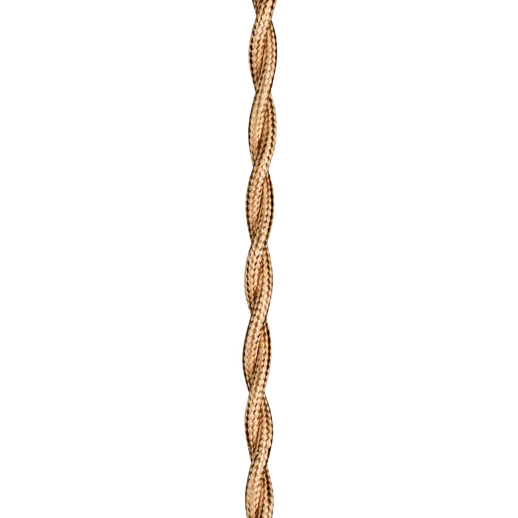 BAILEY 140316 Textilkabel 2x0,75mm², gedreht, Länge 3m, champagner metallic