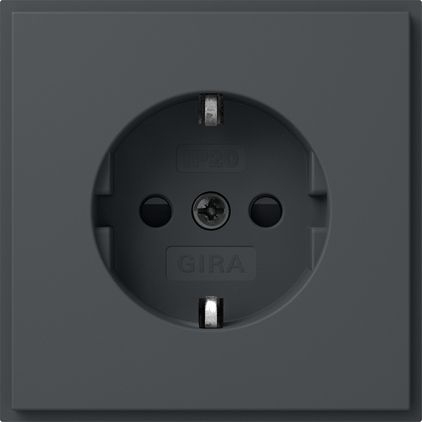 Gira 445367 Schutzkontakt-Steckdose mit erhöhtem Berührungsschutz (Safety Plus) (IP20), Gira TX_44, anthrazit