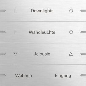 Gira 503417 Wippenset 4-fach individuell für Tastsensor 4.95, Aluminium (eloxiert)