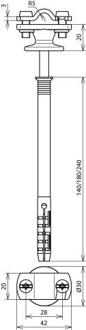 Dehn + Söhne 273 740 Leitungshalter für Wärmedämmung