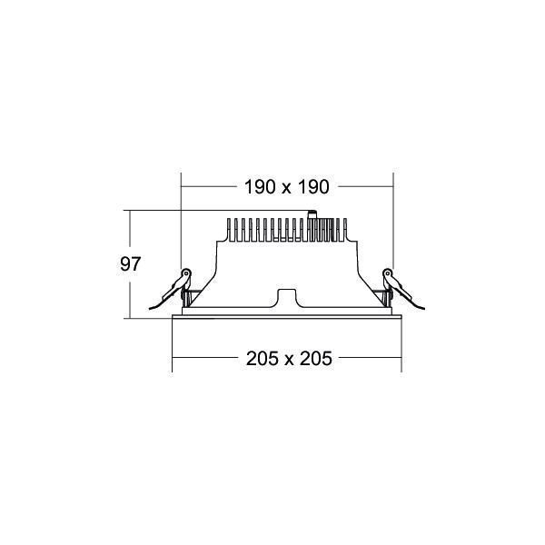 Brumberg 41644183DA LED-Einbaudownlight, quadratisch, 20,5 W, 2.632 lm, 3000 K, DALI-2 dimmbar, weiß