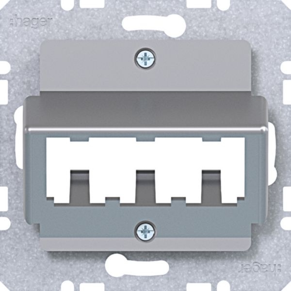 Hager WAF2162TA Zentralplatte für 3 MINI-COM Module, A.x/C.x/S.x/B.x/Q.x/K.x, titan matt