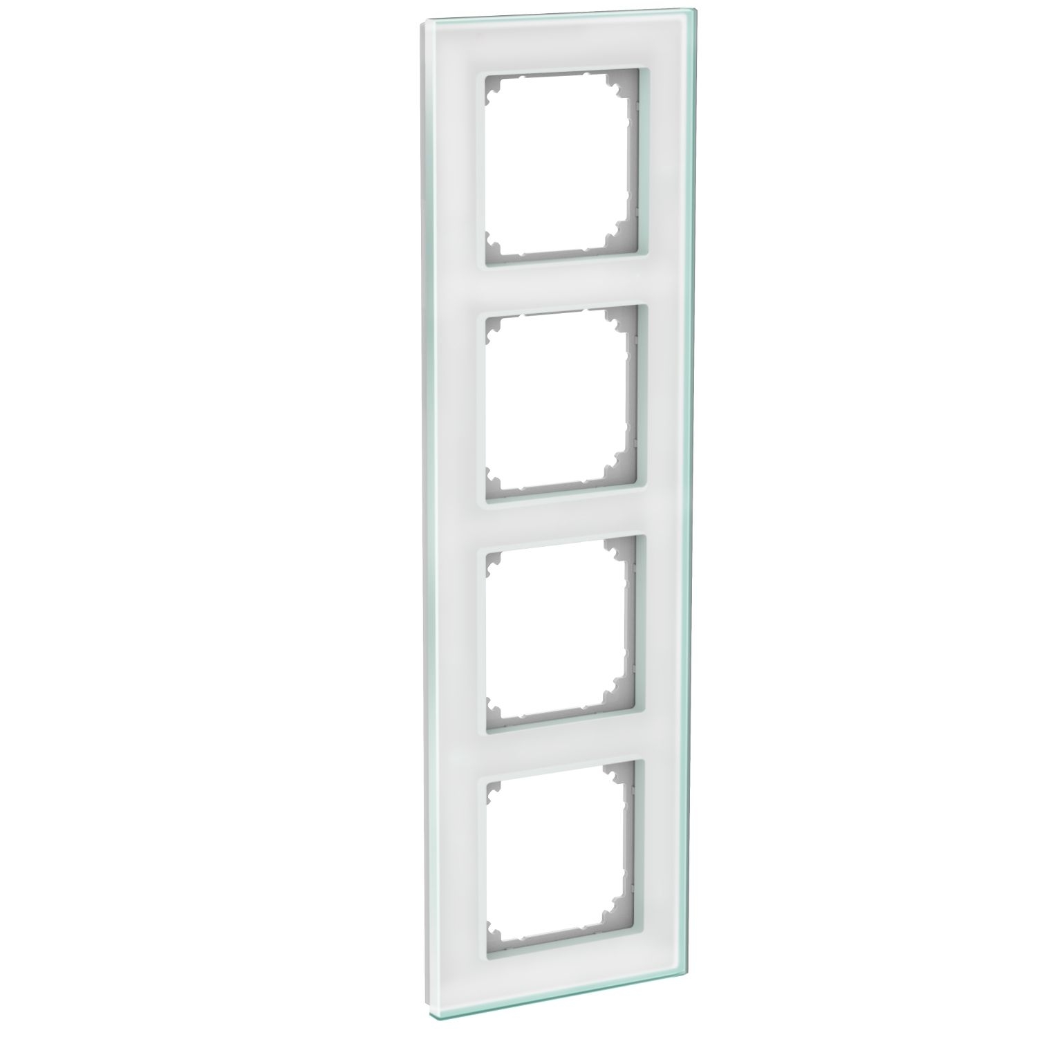 Elso WDE004038 Rahmen 4-fach Glas, Exxact Solid, kristallweiß glänzend
