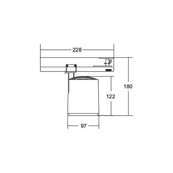 Brumberg 88182183DA LED-Schienenstrahler, rund, 31 W, 3.968 lm, 3000 K, DALI dimmbar, schwarz
