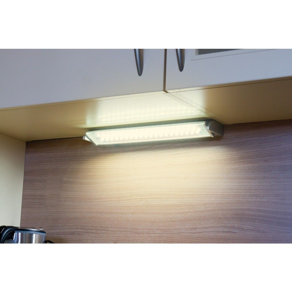 Heitronic 29000 Unterbauleuchte Miami, 5 W, 3000 K, IP20, Länge 350 mm, schwenkbar, mit Schalter, silber