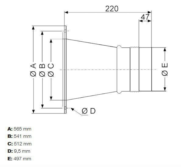 Maico ELA 50 Ex Elastischer Verbindungsstutzen zur schall- und vibrationsgedämpften Verbindung von Lüftungsleitungen, für den Einsatz in explosionsgefährdeten Bereichen geeignet, DN 500