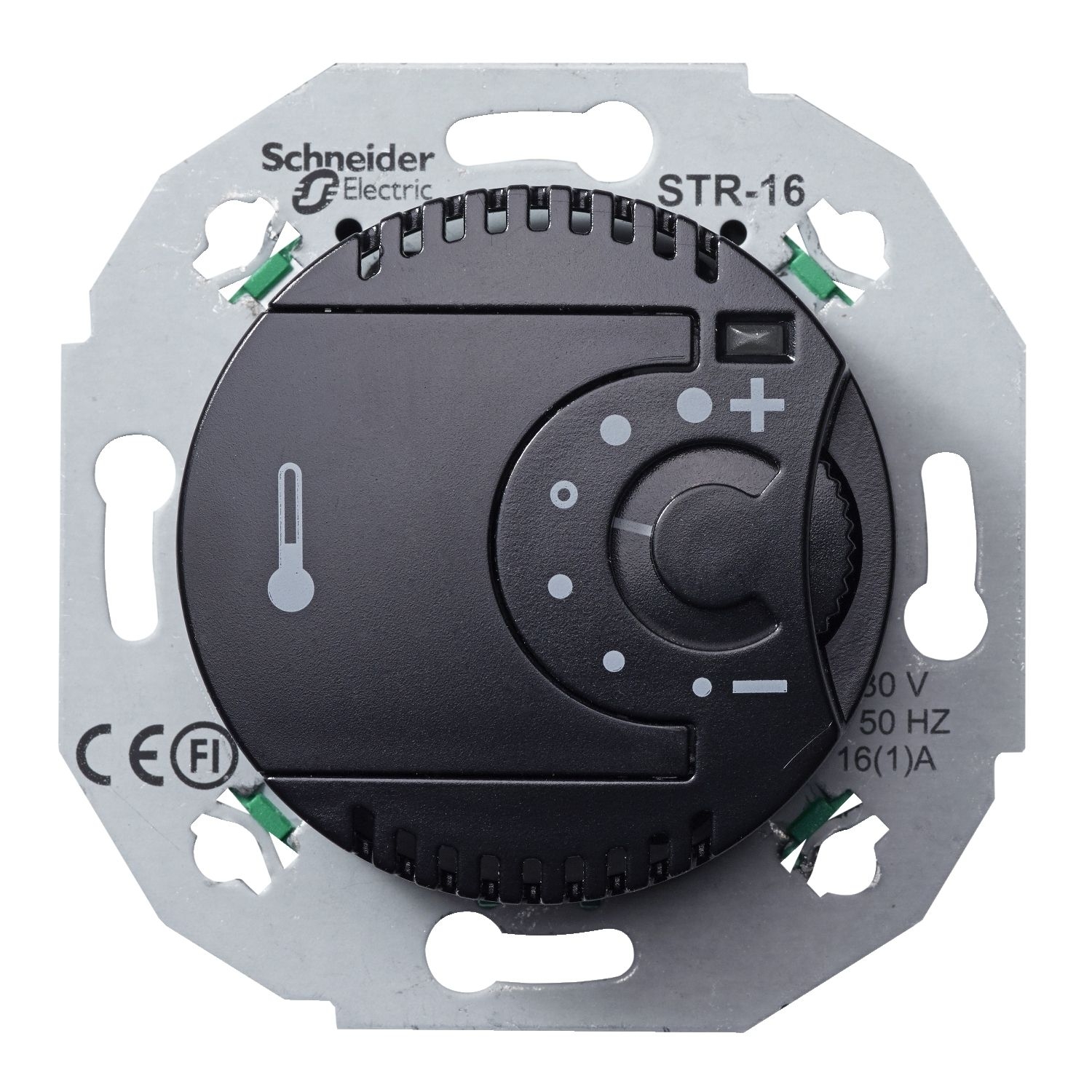 Elso WDE011624 Elektronischer Temperaturregler mit Zentralplatte, Renova Flush, schwarz matt