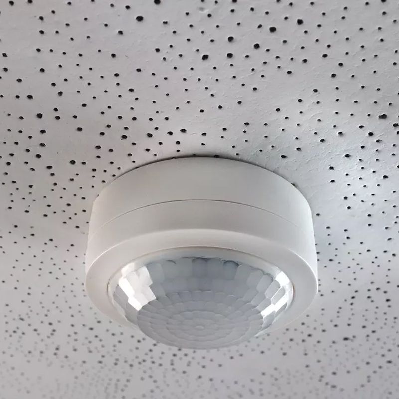 Theben 1030203 PIRA T8 AP Bewegungsmelder (PIR) für die Aufputz-Deckenmontage im Innenbereich, Erfassungsbereich rund 360° mit Durchmesser 8 m, permanente Lichtmessung, 200 W LED
