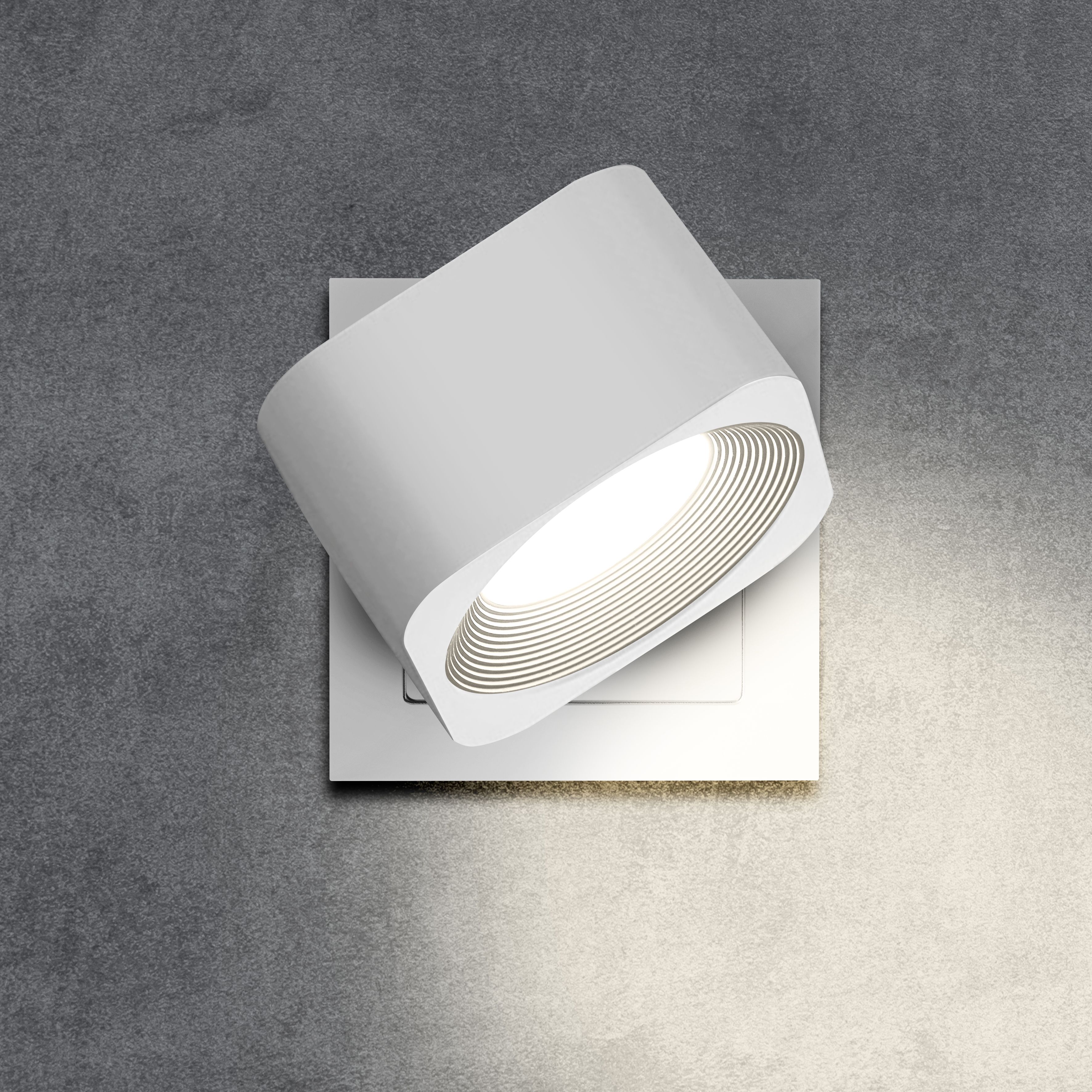 qles AWE0625 Akku Wandleuchte, für Merten System-M, LED/3 Farbstufen (2700K, 4000K, 5700K), Aktivweiß glänzend, quadratisch, IPX4, dimmbar, magnetisch/abnehmbar