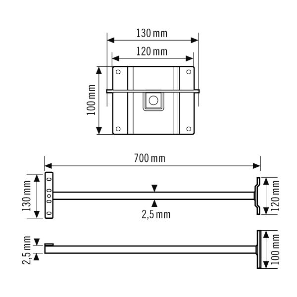 ESYLUX EL10810527 Wandausleger für LED-Strahlerserie OFL-/AFL-SUN, weiss