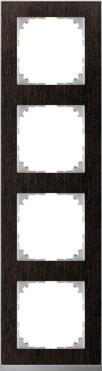 Merten MEG4040-3671 Rahmen 4-fach, M-Pure Decor, Wenge/aluminium