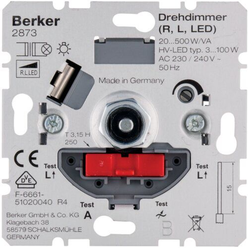 Berker 2873 Drehdimmer 20-500VA