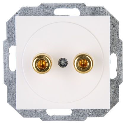 Kopp 951629004 HK07 - Lautsprechersteckdose für 4mm Bananenstecker oder Lautsprecherkabel bis 16mm², Farbe: reinweiß