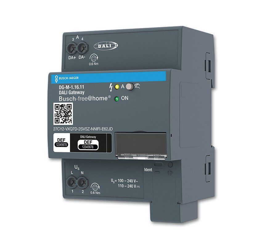 Busch-Jaeger DG-M-1.16.11 DALI-Gateway, 1-16 fach,  MDRC, BJE MDRC, BJE, grau, Busch-free@home®