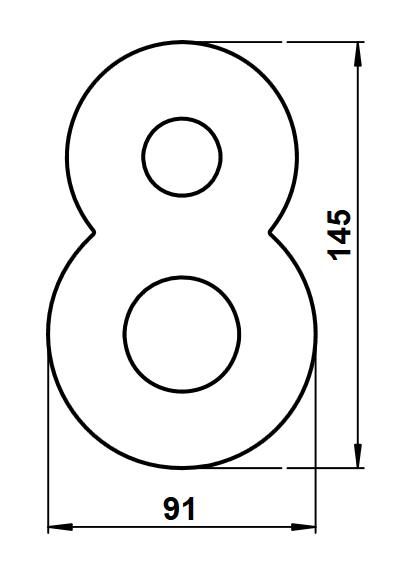 Albert 690928 Edelstahl-Hausnummer "8"