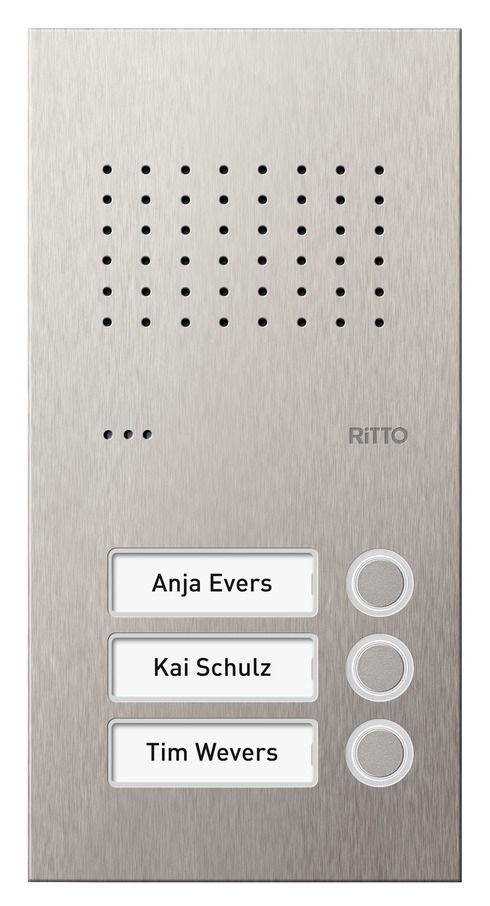 Ritto RGE1810325 Acero Pur Edelstahl-Türstation für 3 WE, Unterputz