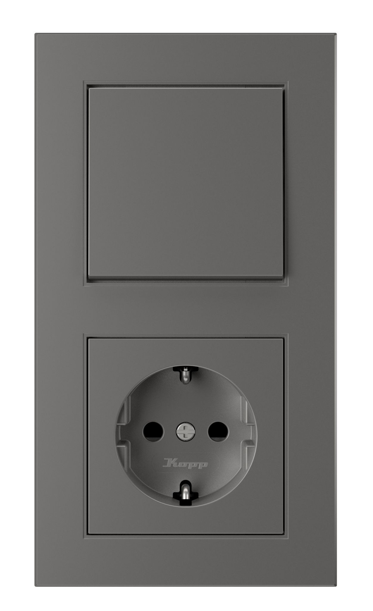 Kopp 402647007 HK07 - Abdeckrahmen 2-fach, Farbe: stahl