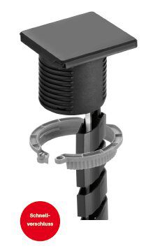 EVOline® Tisch-Einbausteckdose Square80 mit USB + CAT6 Buchse fest