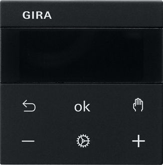 Gira 5393005 S3000 Raumtemperaturregler Display, System 55, schwarz matt