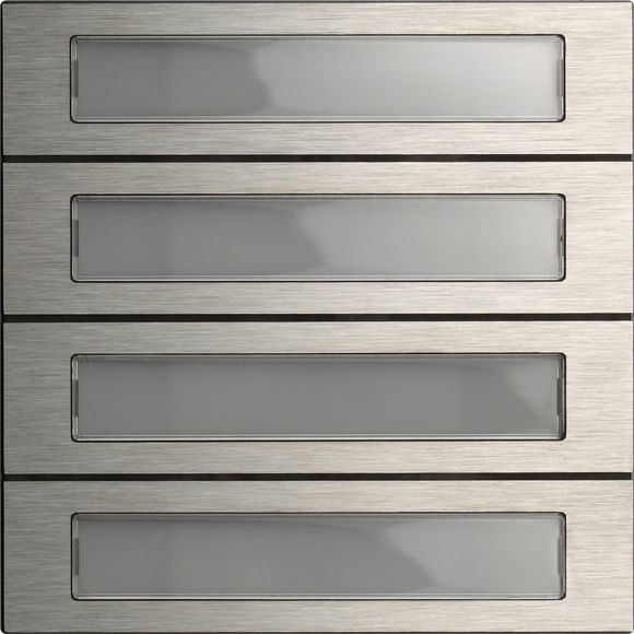 Gira 5534914 Ruftastenmodul 4-fach, System 106, Edelstahl V4A