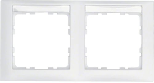 Berker 10229919 Rahmen 2-fach mit Beschriftungsfeld waagerecht, S.1, polarweiß matt