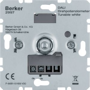 Berker 2997 DALI Drehpotenziometer Tunable white, Softrastung, Lichtsteuerung S.x/B.x/K.x/Q.x metall