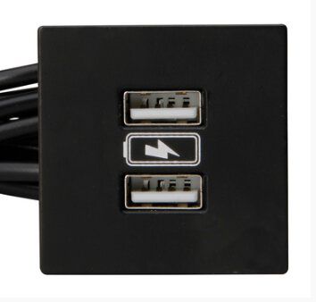 Kopp 939727016 VersaPICK USB Einbauset mit 2x USB, quadr. schwarz, Kunststoff