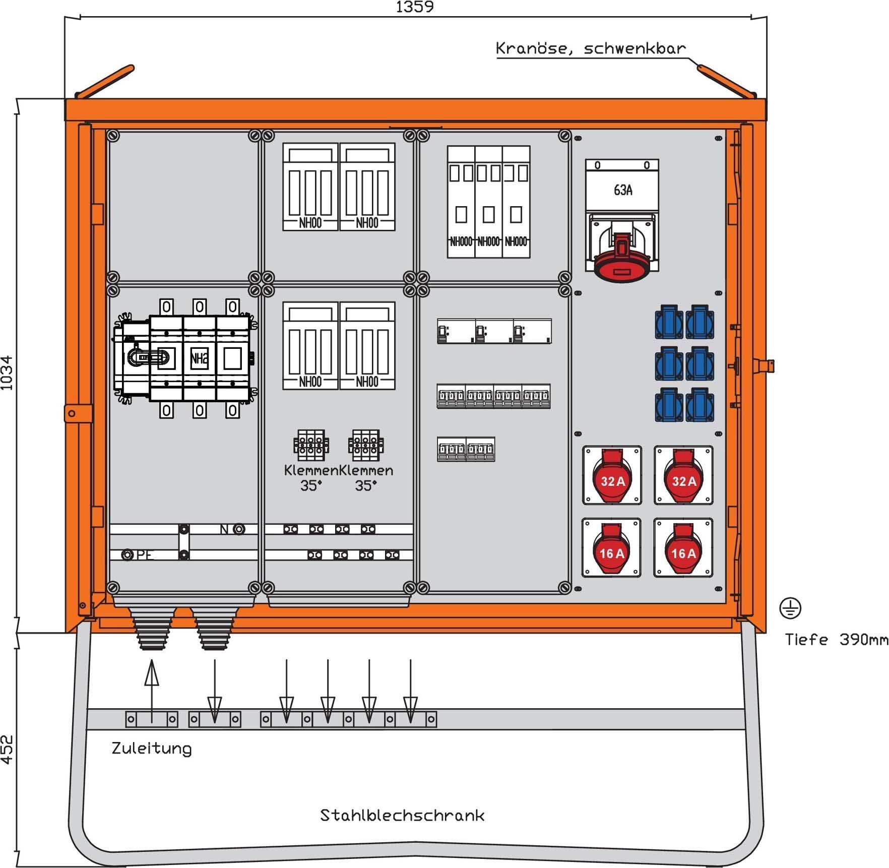 Walther Electric WV0079R1 Gruppenverteiler 246kVA