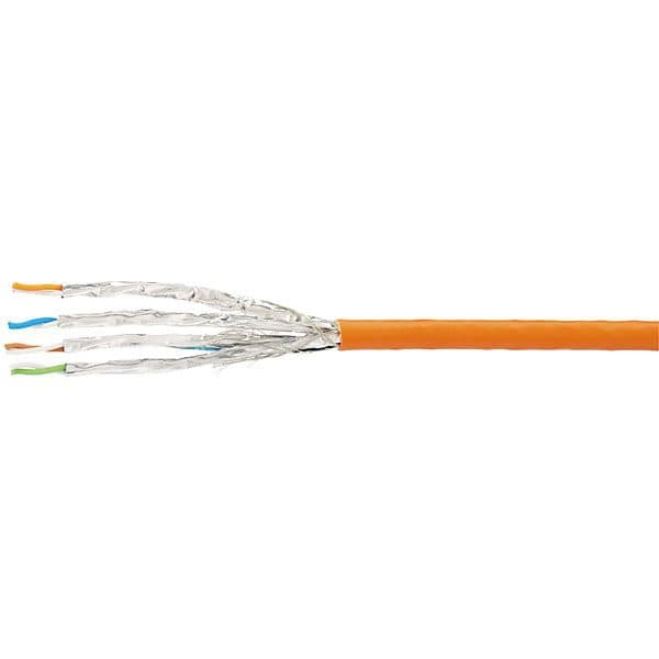 Rutenbeck 21200800 Cat.8.2-Datenkabel, geschirmt, S/FTP, FRNC, LSOH, 1.000 m, orange