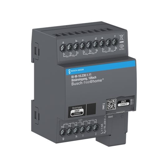 Busch-Jaeger BI-M-10.230.1.11 Binäreingang, 10-fach, 230 V, REG, 4 TE, grau, Busch-free@home®