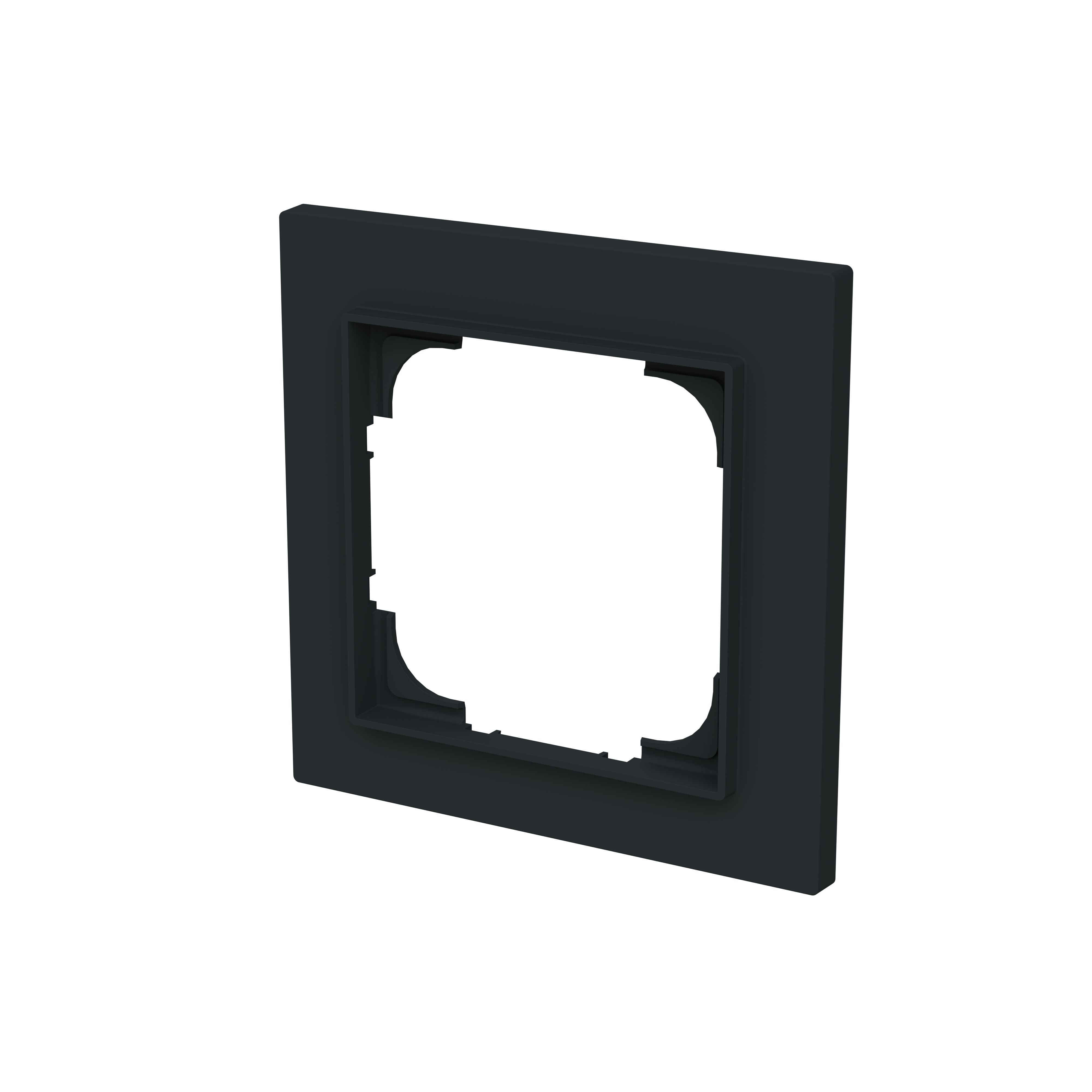 Busch-Jaeger 1721-45M Abdeckrahmen 1-fach, Busch-art linear, schwarz matt