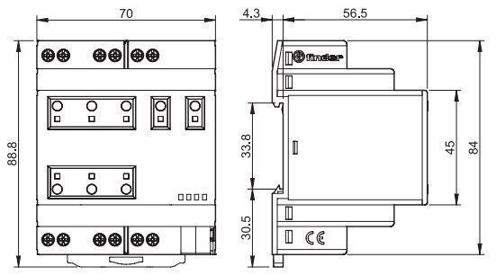 Finder 196K90304300 KNX-Schaltaktor für DIN-Schiene, 6 Ausgangskontakte, 16 A, individuell konfigurierbar als Schließer oder Öffner