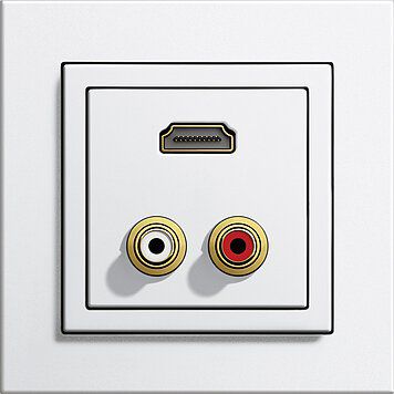 Gira 567403 Cinch Audio und HDMI Kabelpeitsche Einsatz reinweiß glänzend