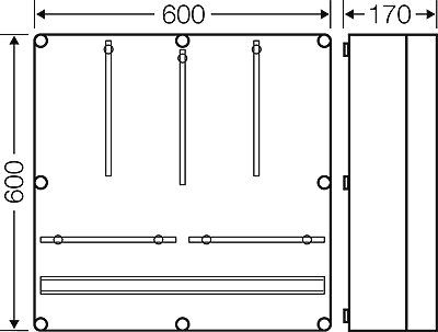 Hensel Mi 2800  Zählergehäuse IP 65, 600 x 600 mm
