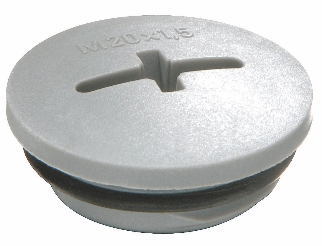 WISKA 10064653 Kunststoffverschlussschraube mit montiertem O-Ring M25, silbergrau