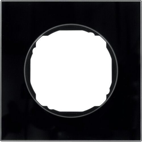 Berker 10112616 Rahmen 1-fach, flach, R.8, Glas schwarz