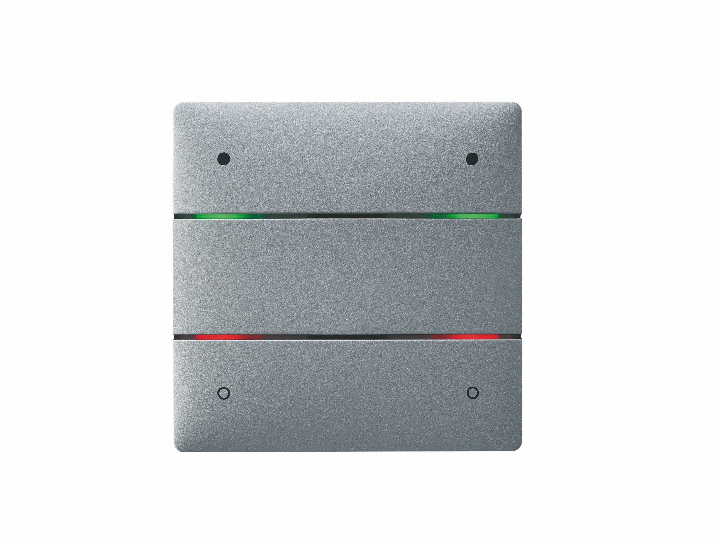 Theben 4969254 iON 104 SR KNX-Tastsensor mit 4 Tasten und 4 Status-LEDs, integrierter Temperatursensor, KNX Data Secure, Farbe silber