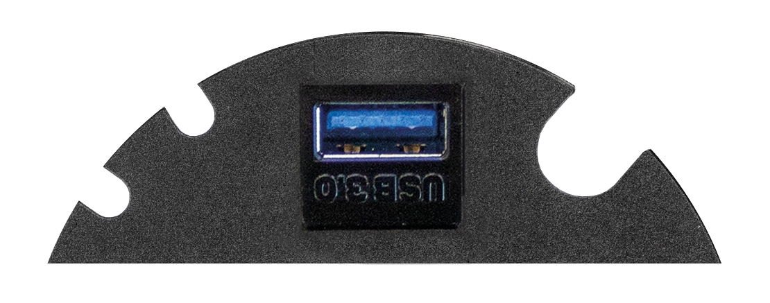 EVOline® 159909119600 Verschlussplatte mit Multimediaeinsatz USB 3.0 für Circle80, 3x Kabeldurchführungen, schwarz