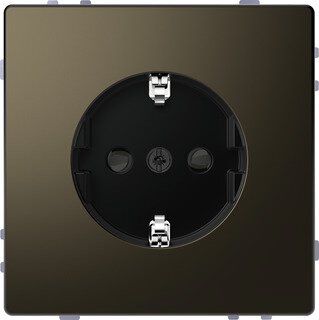 Merten MEG2301-6052 Schutzkontakt-Steckdose, Steckklemmen, System Design, Moccametallic