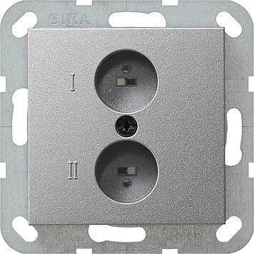 Gira 040226 Stereolautsprecher-Steckdose, System 55, Farbe alu