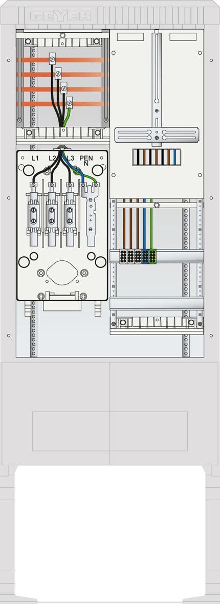ABN SZ175ZZ1402 Zähleranschlusssäule 1 ZP, 4pol, HLAK, 27 mm², grau